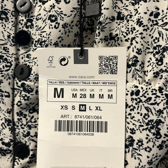 Zara button v-neck midi dress - Picture 9 of 10